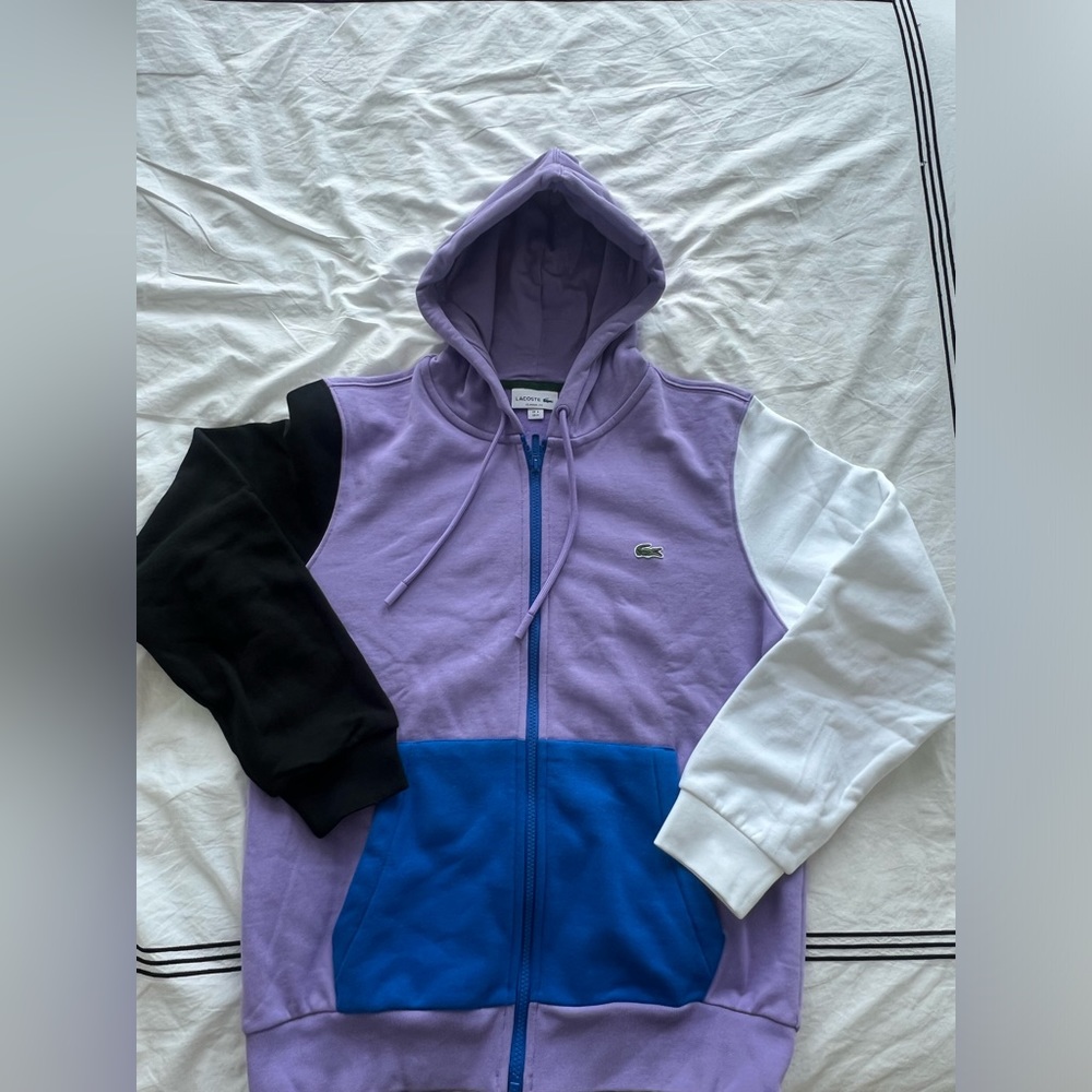Men Lacoste colorblock hoodie medium